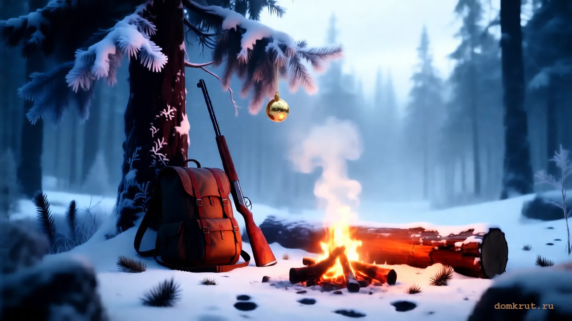 Новогодний лес, место выживальщика